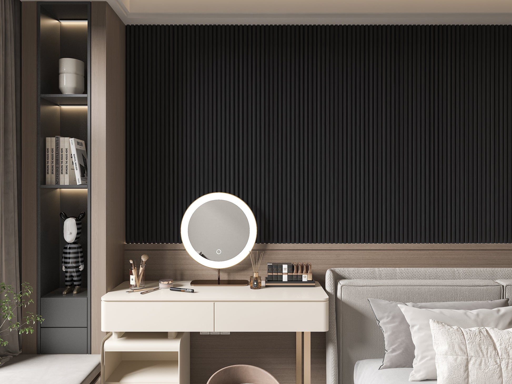 Ashen Oak WPC Fluted 3D Wall Panels. RK Supply Line Depot. Bedroom Wall Design