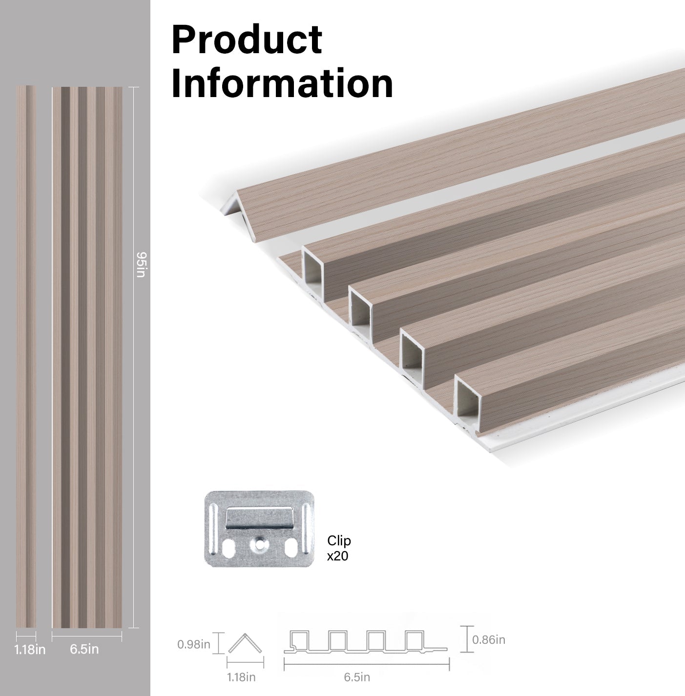 Cedar Oak WPC Fluted 3D Wall Panels Specifications. RK Supply Line Depot