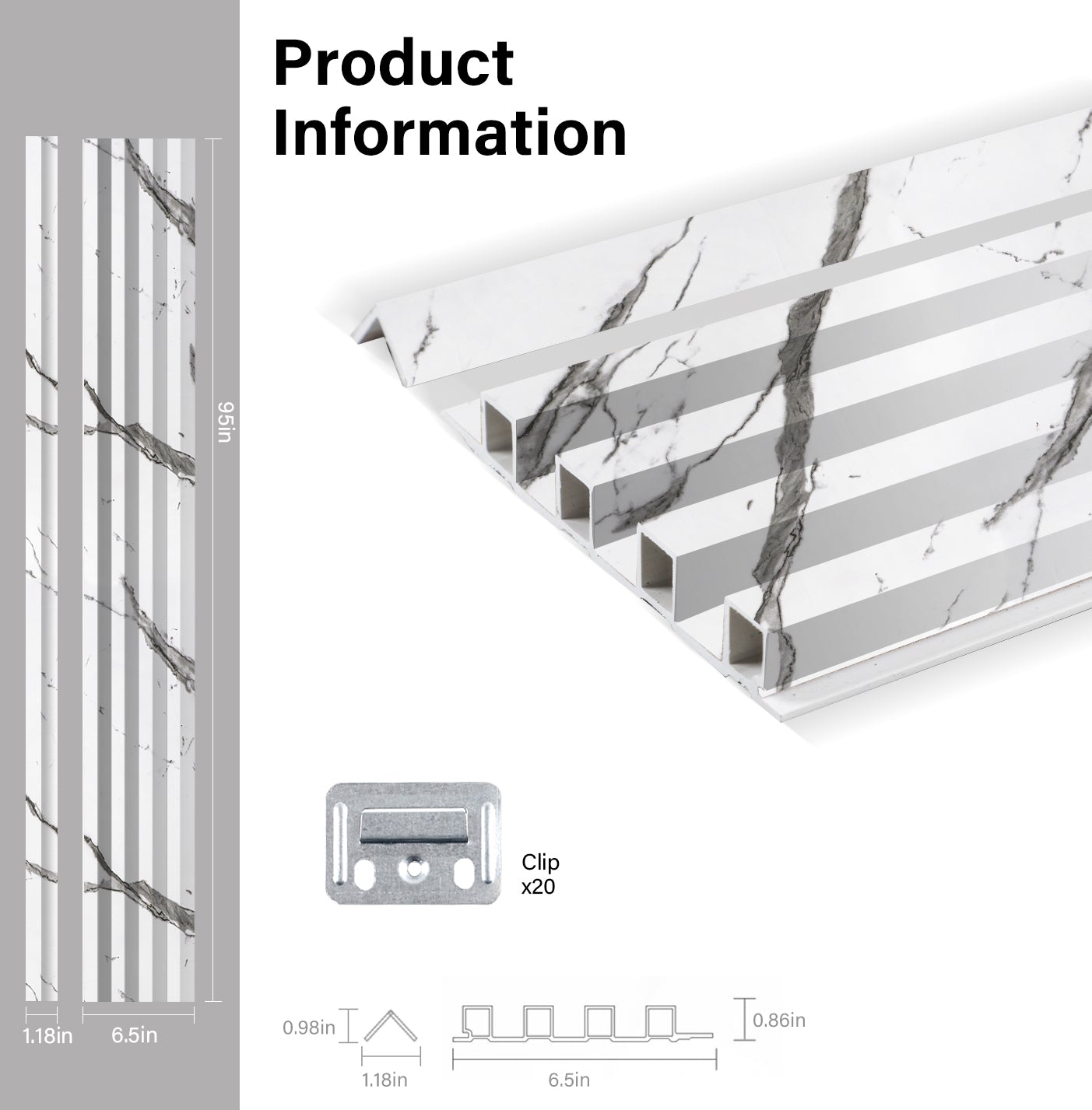Gray Vain WPC Fluted 3D Wall Panels Specifications. RK Supply Line Depot
