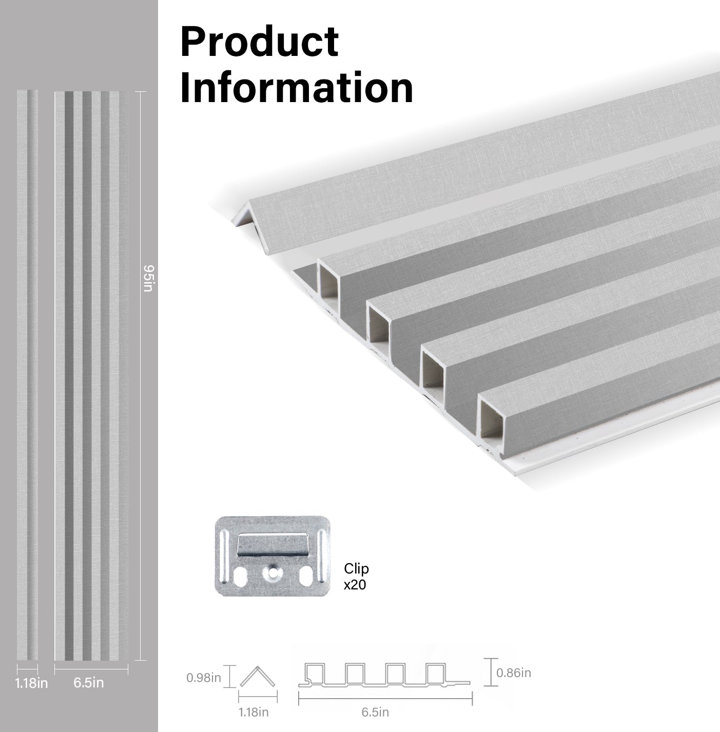 White linen WPC Fluted 3D Wall Panels Specifications. RK Supply Line Depot