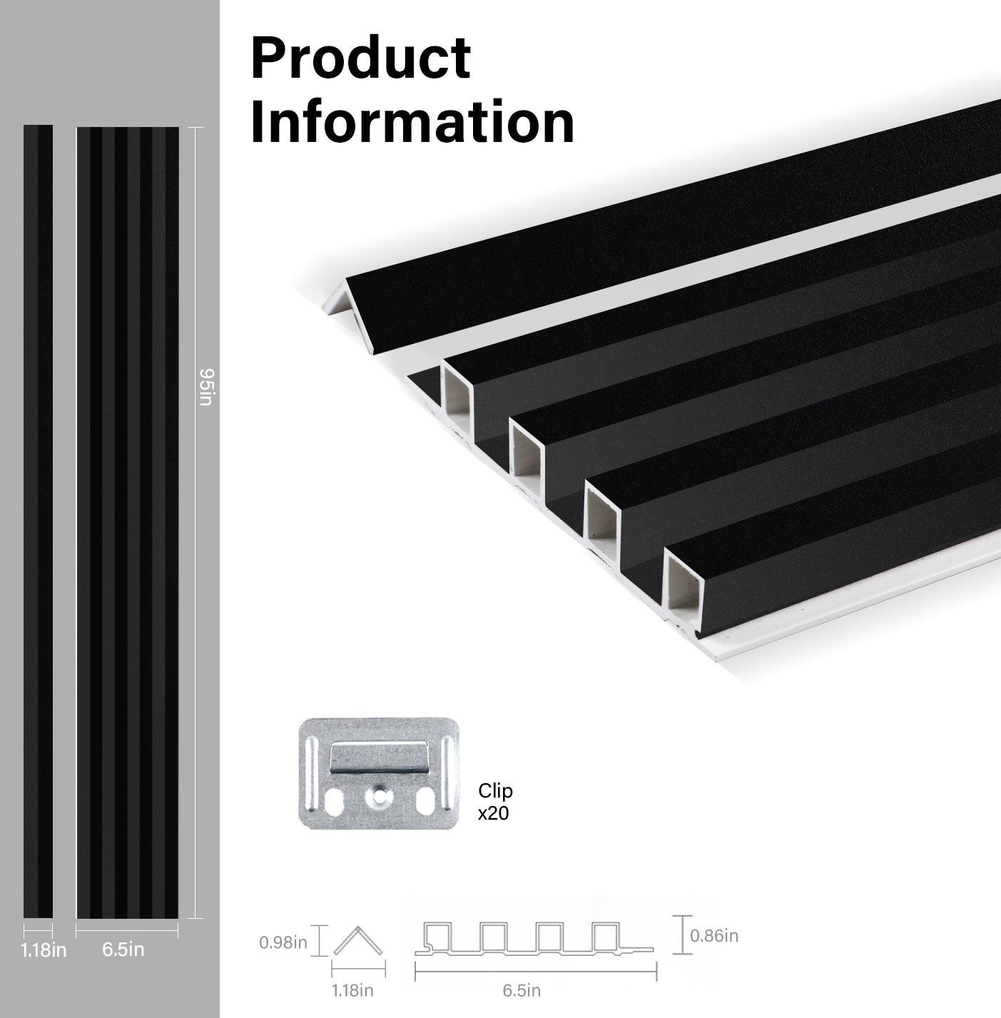 Luxe Noir WPC Fluted 3D Wall Panels Specifications. RK Supply Line Depot