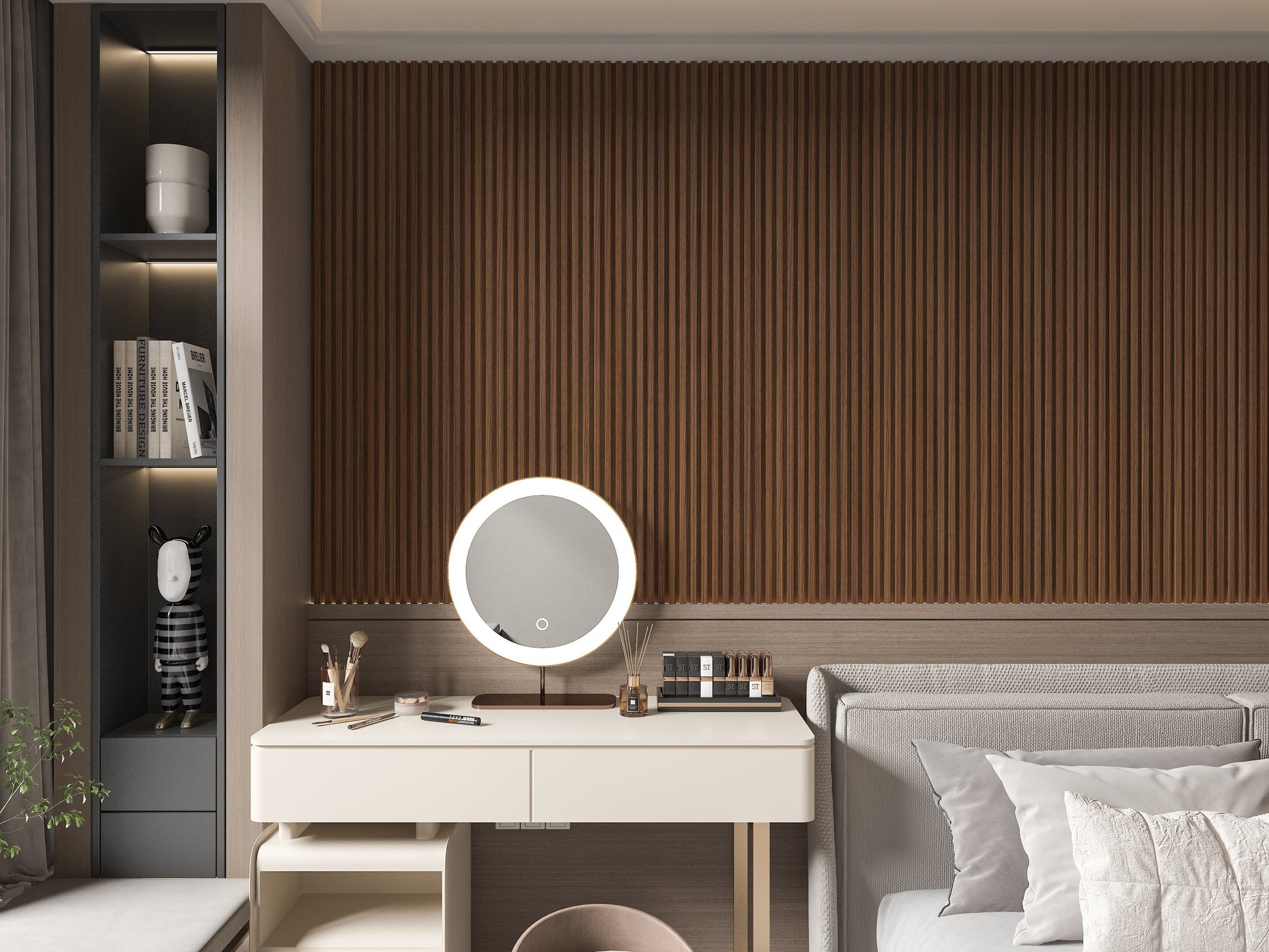 Midnight Elm WPC Fluted 3D Wall Panels. RK Supply Line Depot. Bedroom Wall Design