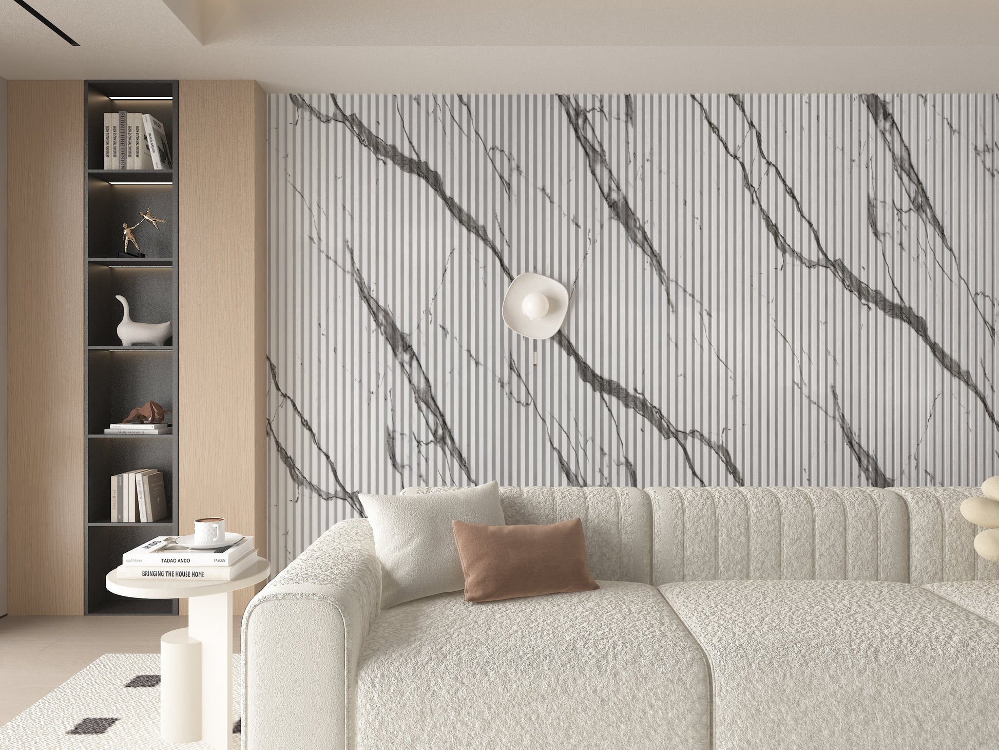 Gray Vain WPC Fluted 3D Wall Panels. RK Supply Line Depot. Bedroom Wall Design