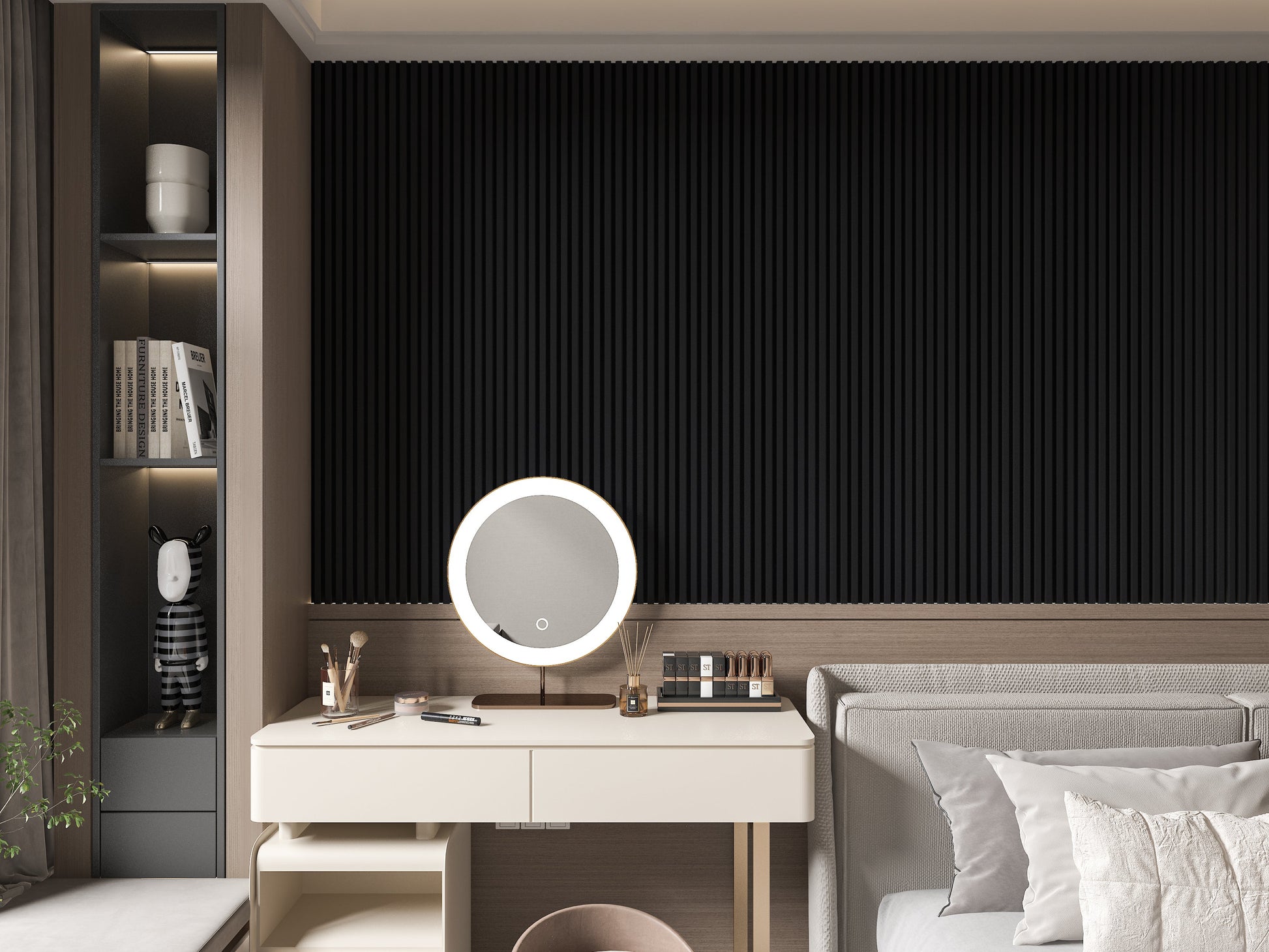 Luxe Noir WPC Fluted 3D Wall Panels. RK Supply Line Depot. Bedroom Wall Design