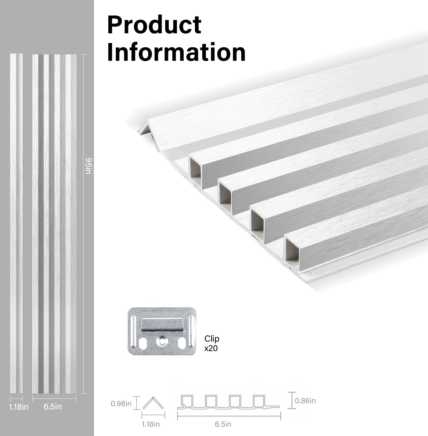 White Brushed WPC Fluted 3D Wall Panels Specifications. RK Supply Line Depot