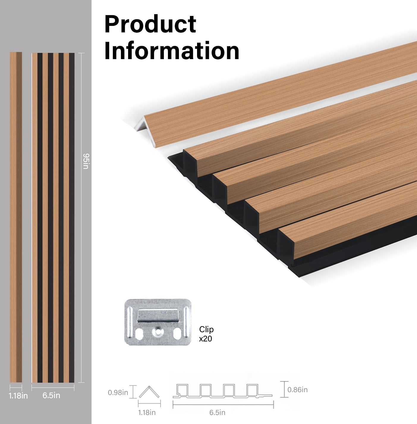 Maple Slate Black WPC Fluted 3D Wall Panels Specifications. RK Supply Line Depot